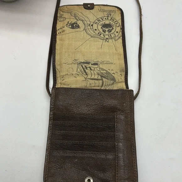 Barganza vintage Leather Crossbody Bag BRN7191C - Picture 5 of 11